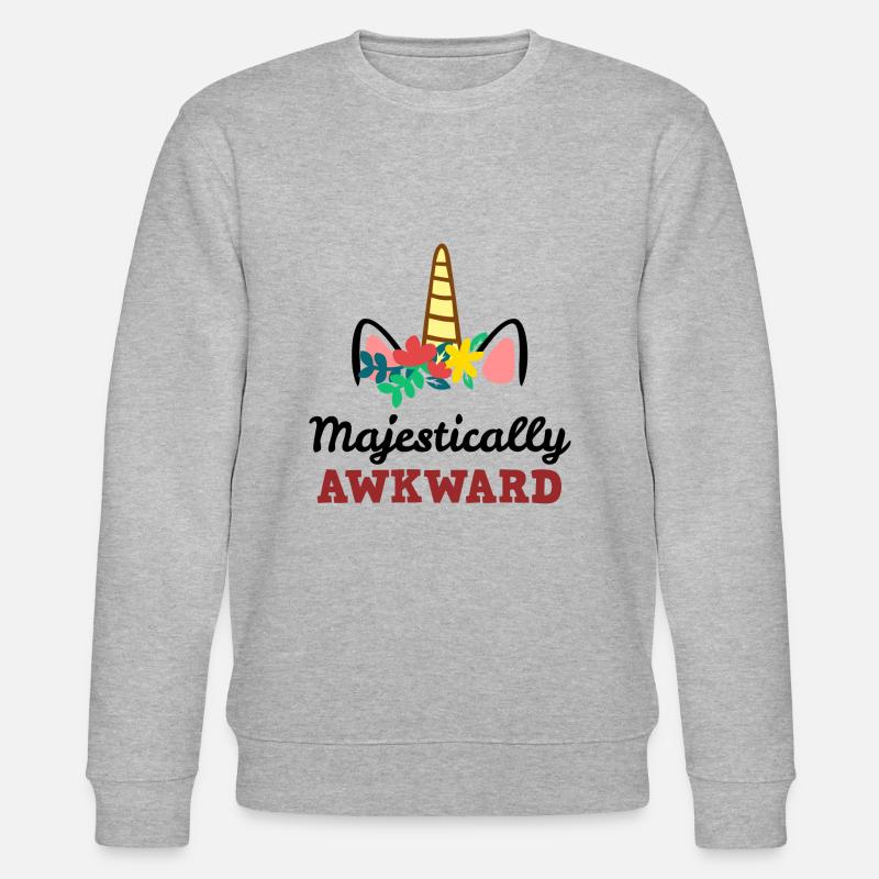 Majestätisch unbeholfenes Einhorn - Stanley/Stella Unisex Bio-Sweatshirt CHANGER  - Grau meliert