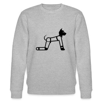 Puppy Human Pupplay Fetisch Strichmännchen - Stanley/Stella Unisex Bio-Sweatshirt CHANGER  - Grau meliert - Vorne - Nik (191cm) & Marisol (170cm)