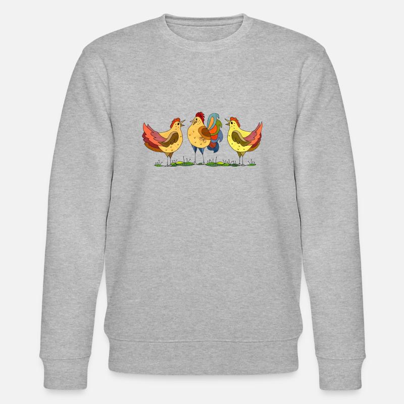 Poules et coq - Sweat bio CHANGER Stanley/Stella Unisexe - gris chiné