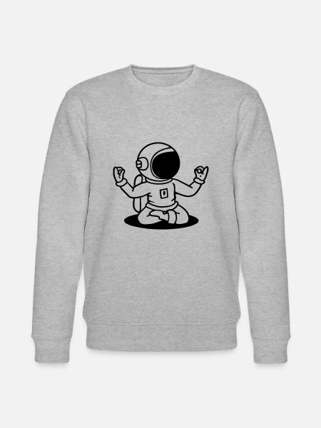 Astronaut Yoga Funny Gift Idea - Stanley/Stella CHANGER Unisex Organic Sweatshirt - heather grey