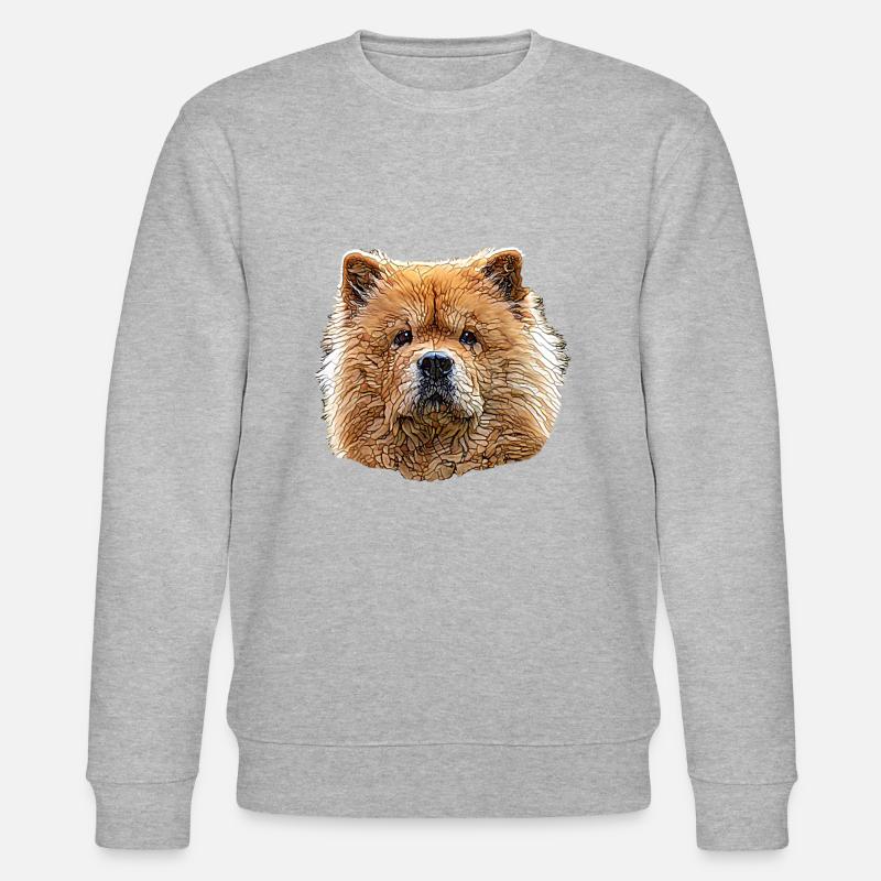 Chow Chow Gesicht - Stanley/Stella Unisex Bio-Sweatshirt CHANGER  - Grau meliert