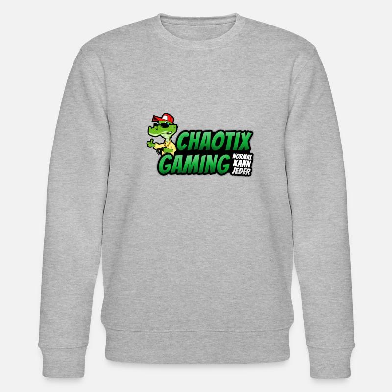 ChaotiX Logo Kroko - Stanley/Stella Unisex Bio-Sweatshirt CHANGER  - Grau meliert