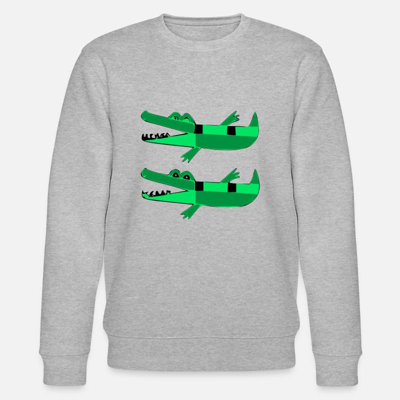 Zwei glückliche Krokodile - Stanley/Stella Unisex Bio-Sweatshirt CHANGER  - Grau meliert
