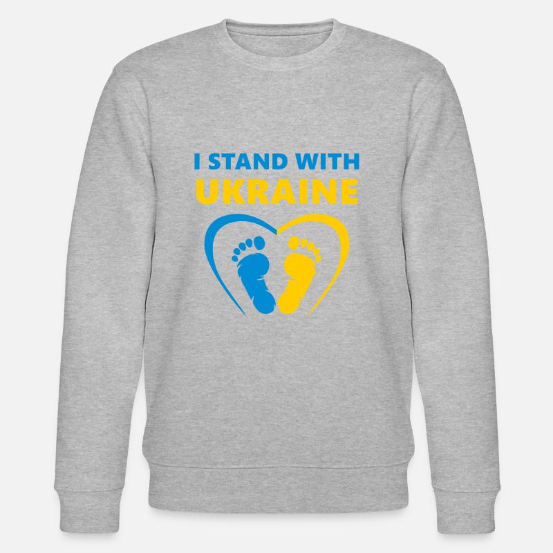 Ich stehe zur Ukraine - Stanley/Stella Unisex Bio-Sweatshirt CHANGER  - Grau meliert
