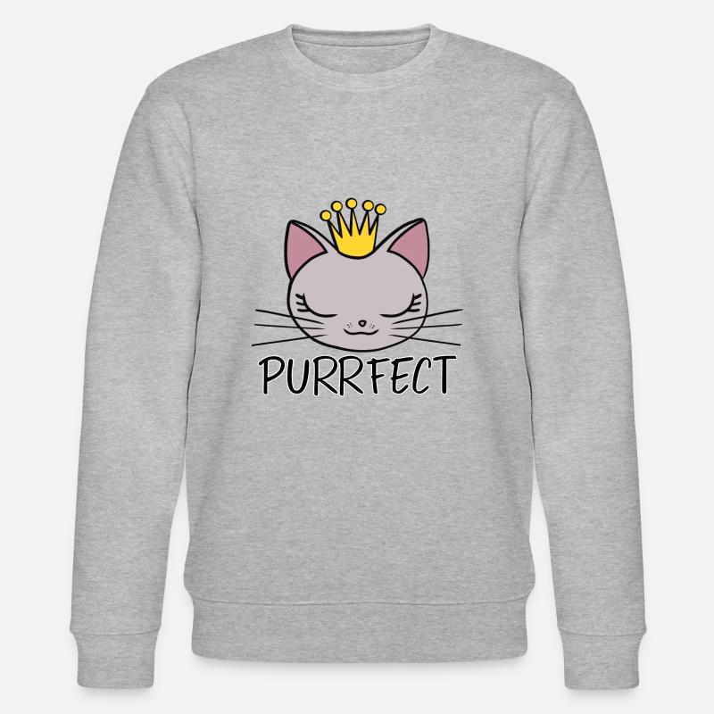 Minette, chatte, chat mignon purrfect - Sweat bio CHANGER Stanley/Stella Unisexe - gris chiné