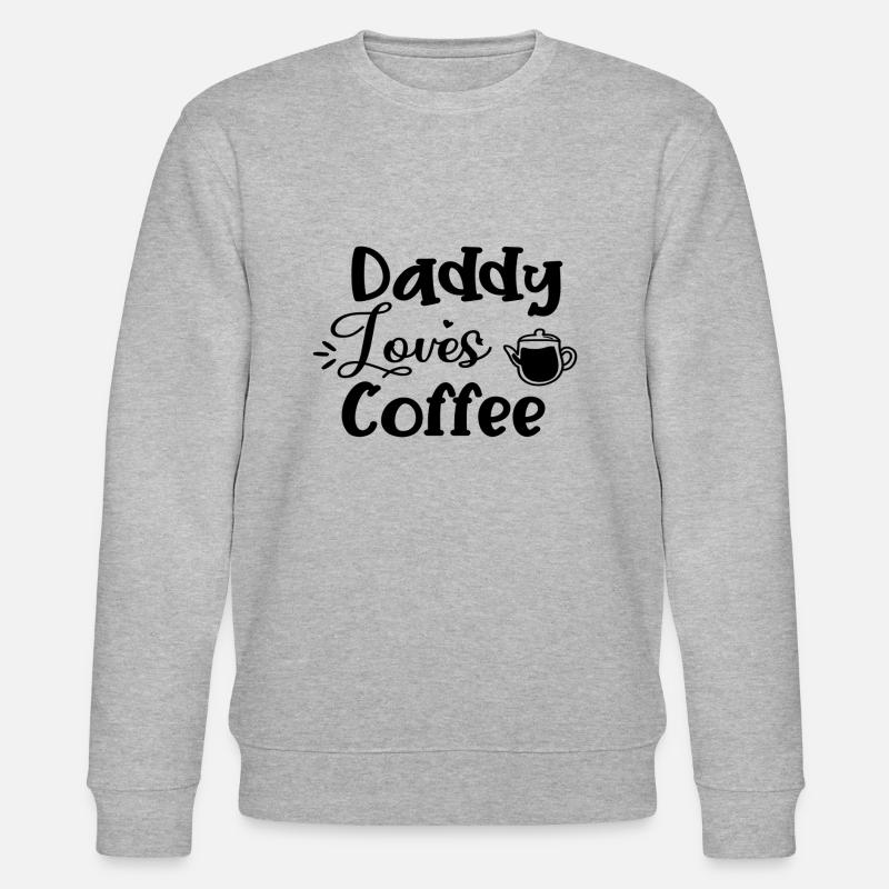 Daddy Loves Coffee - Stanley/Stella Unisex Bio-Sweatshirt CHANGER  - Grau meliert