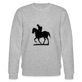 Reiten mit dem Reiter - Stanley/Stella Unisex Bio-Sweatshirt CHANGER  - Grau meliert - Vorne - Nik (191cm) & Marisol (170cm)
