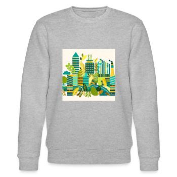 PLANT x CITY 17 - Stanley/Stella Unisex Bio-Sweatshirt CHANGER  - Grau meliert - Vorne - Nik (191cm) & Marisol (170cm)