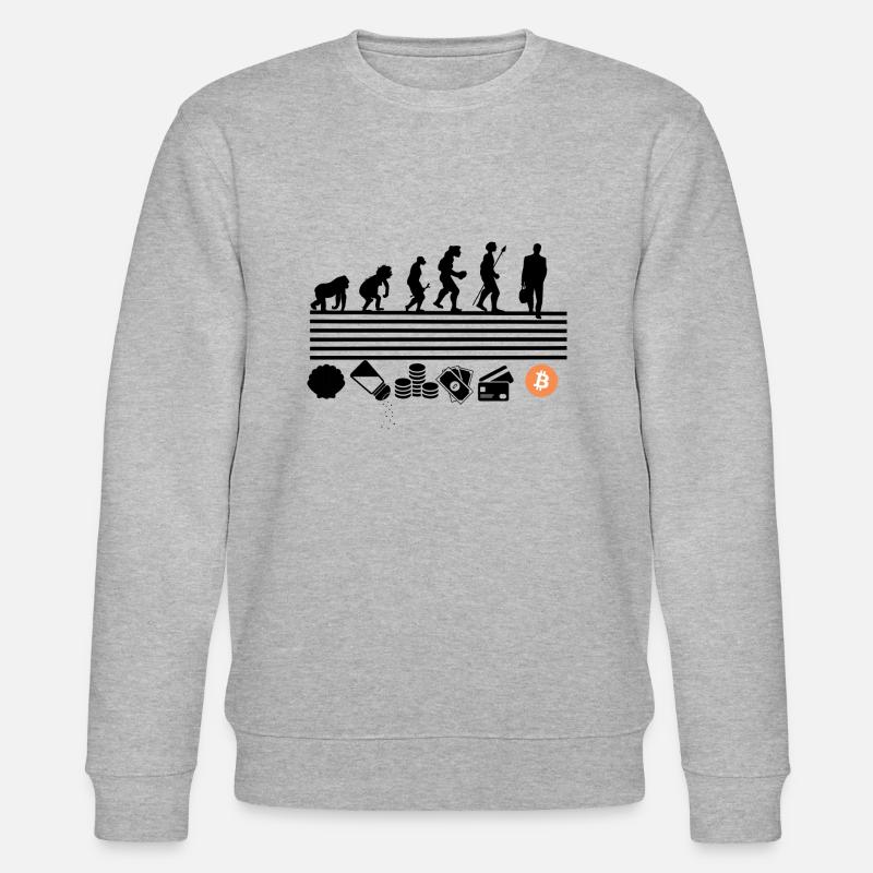 Bitcoin Evolution - Stanley/Stella CHANGER Unisex Organic Sweatshirt - heather grey