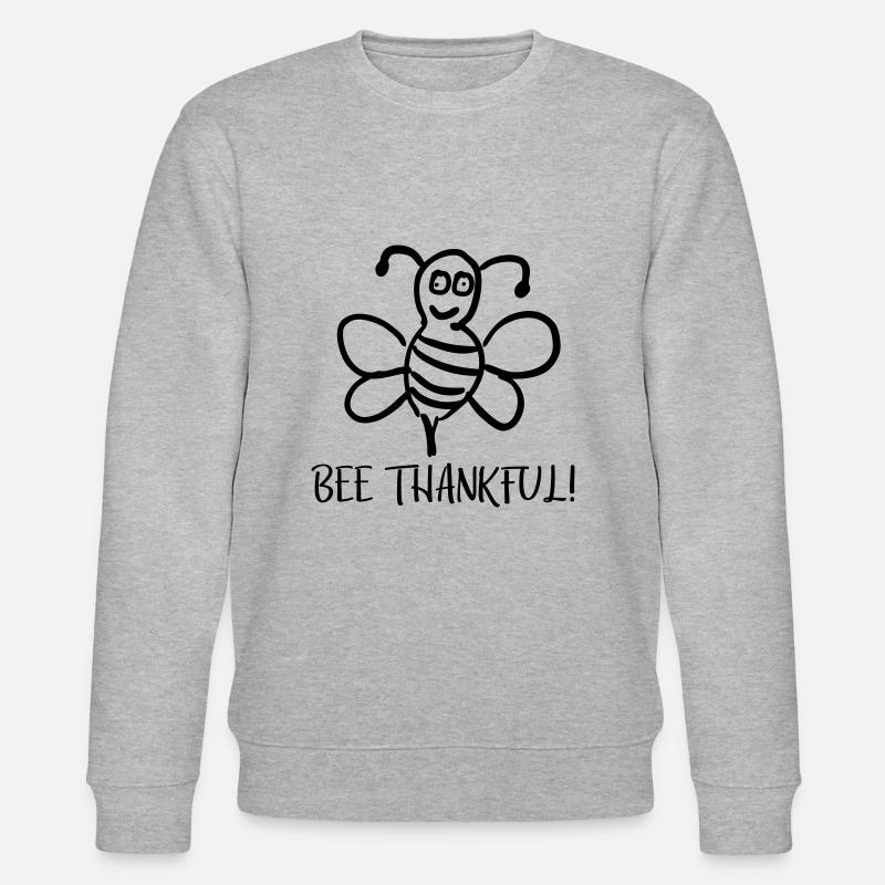 Bee Thankful Be Thankful Bee - Stanley/Stella CHANGER Unisex Organic Sweatshirt - heather grey