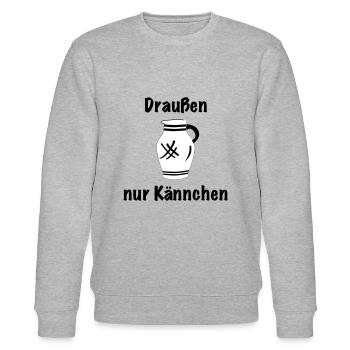 Draussen nur Kännchen #BembelDesigns #FFM - Stanley/Stella Unisex Bio-Sweatshirt CHANGER  - Grau meliert - Vorne - Nik (191cm) & Marisol (170cm)