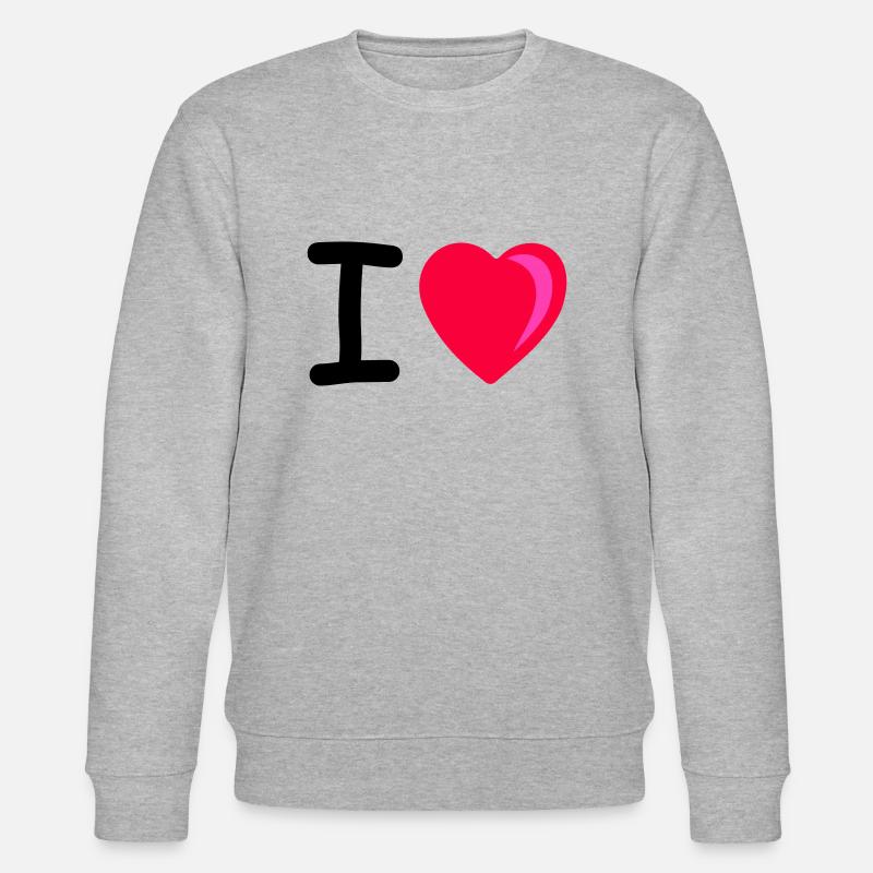 I heart - Stanley/Stella CHANGER Unisex Organic Sweatshirt - heather grey