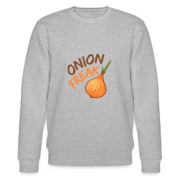 Onion Freak - Zwiebeldesign Geschenk - Stanley/Stella Unisex Bio-Sweatshirt CHANGER  - Grau meliert - Vorne - Nik (191cm) & Marisol (170cm)