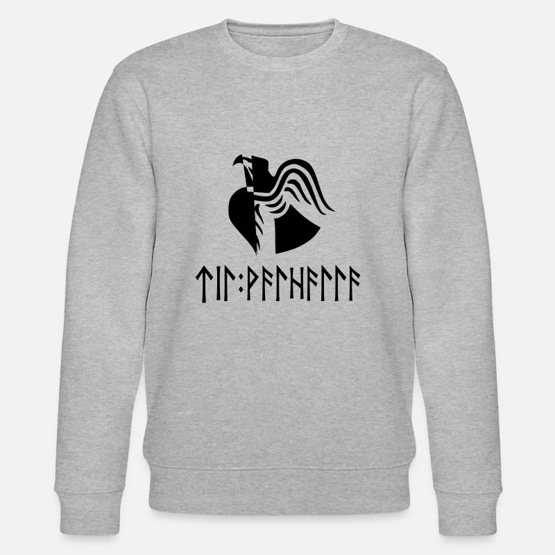 Til Valhalla in runes - Stanley/Stella CHANGER Unisex Organic Sweatshirt - heather grey