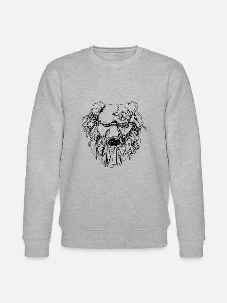 steampank bear - Stanley/Stella Unisex Bio-Sweatshirt CHANGER - Grau meliert