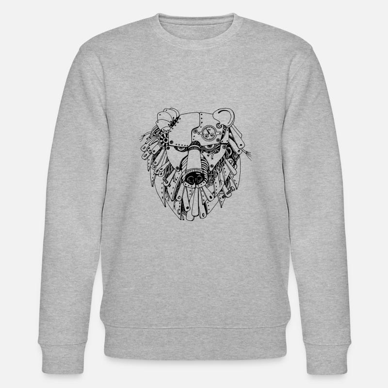 steampank bear - Stanley/Stella Unisex Bio-Sweatshirt CHANGER  - Grau meliert