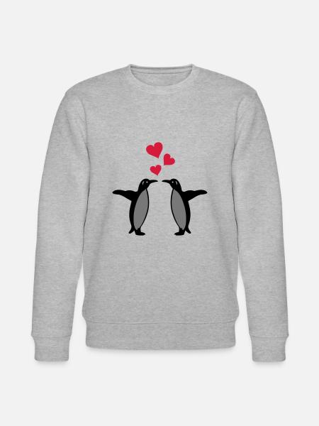 penguins hearts - Stanley/Stella CHANGER Unisex Organic Sweatshirt - heather grey