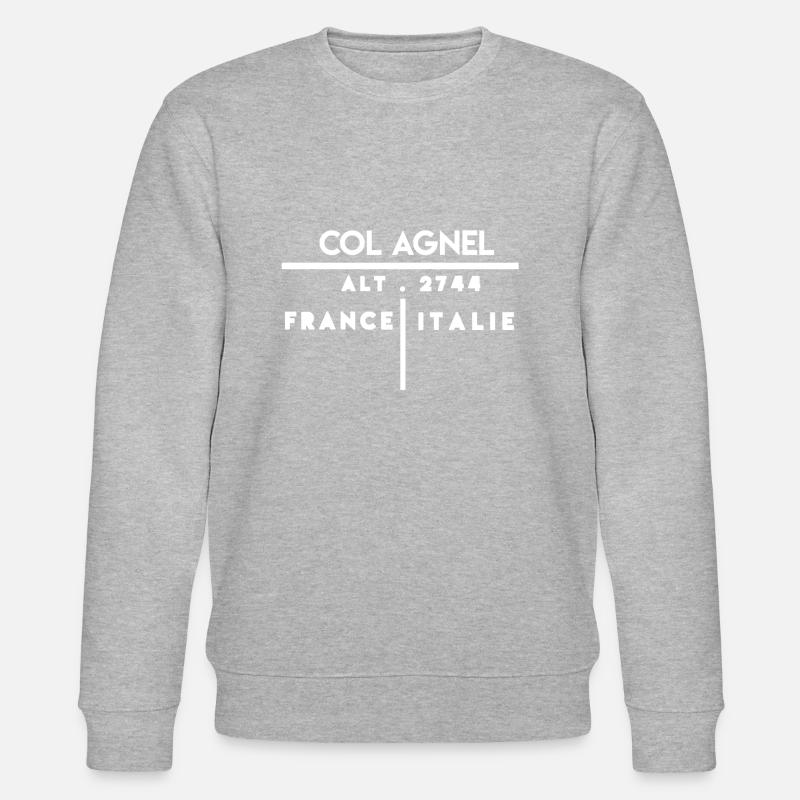 Col Agnel - Colle dell’Agnello - Sweat bio CHANGER Stanley/Stella Unisexe - gris chiné