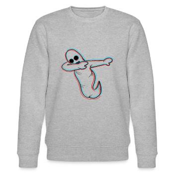 dabbing ghost Halloween - Stanley/Stella CHANGER Unisex Organic Sweatshirt - heather grey - Front - Nik (191cm) & Marisol (170cm)