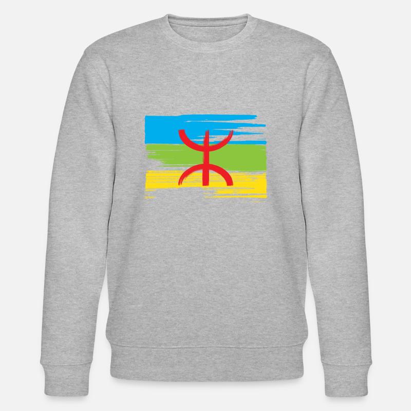 Amazigh flag (Amazigh inside) - Stanley/Stella CHANGER Unisex Organic Sweatshirt - heather grey