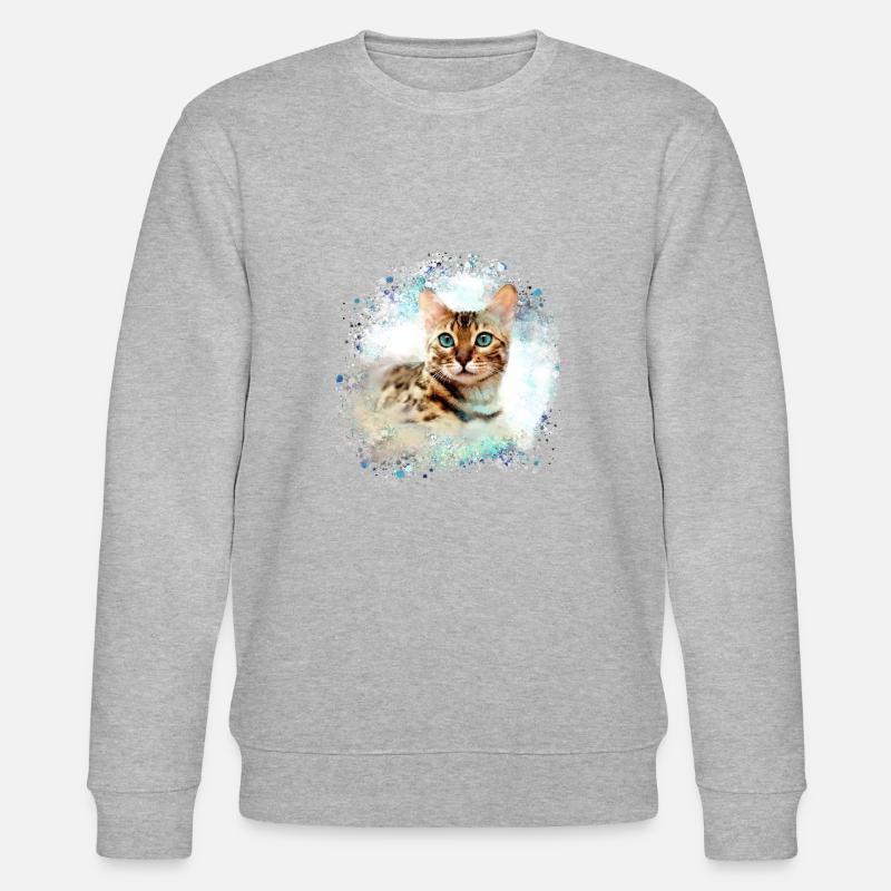 bengalkatze,katze,bengal,graffiti,malerei - Stanley/Stella Unisex Bio-Sweatshirt CHANGER  - Grau meliert