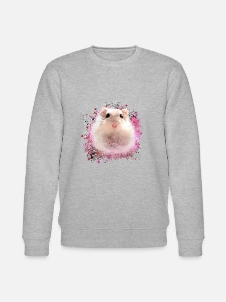hamster, graffiti,malerei,pink, - Stanley/Stella Unisex Bio-Sweatshirt CHANGER - Grau meliert