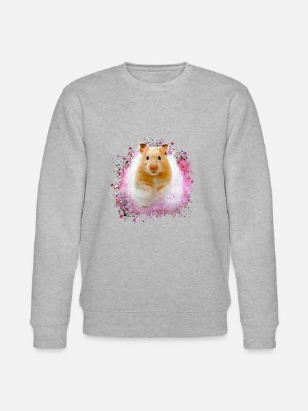 hamster, graffiti,malerei,pink,goldhamster - Stanley/Stella Unisex Bio-Sweatshirt CHANGER - Grau meliert