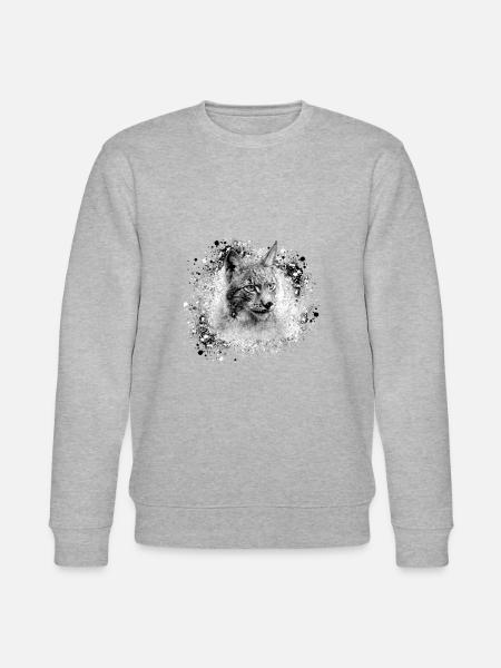 luchs,katze,blau,malerei,aquarell,grau - Stanley/Stella Unisex Bio-Sweatshirt CHANGER  - Grau meliert
