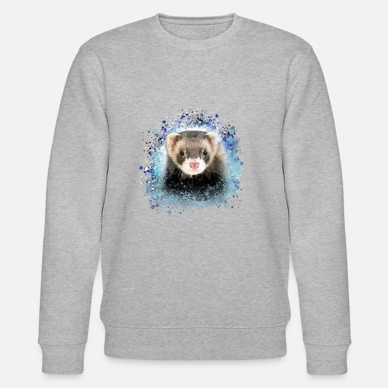 frettchen,blau,graffiti,iltis - Stanley/Stella Unisex Bio-Sweatshirt CHANGER  - Grau meliert