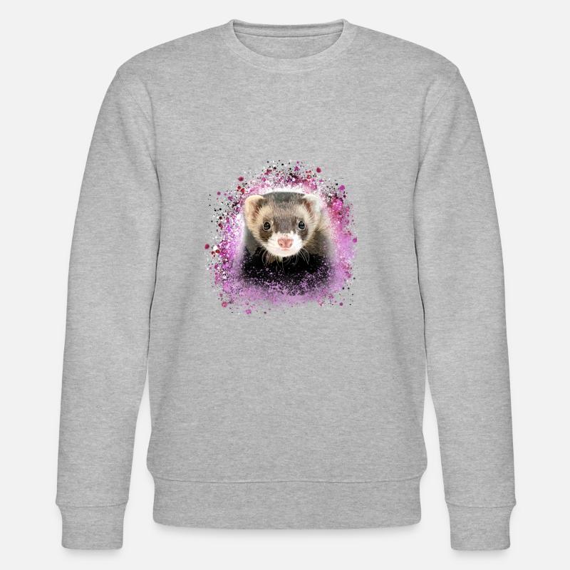 frettchen,rosa,graffiti,iltis - Stanley/Stella Unisex Bio-Sweatshirt CHANGER  - Grau meliert