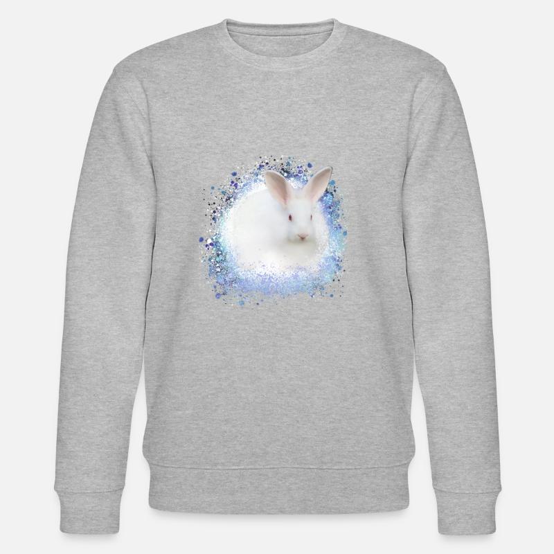 white rabbit,rabbit,graffiti,blue - Stanley/Stella CHANGER Unisex Organic Sweatshirt - heather grey