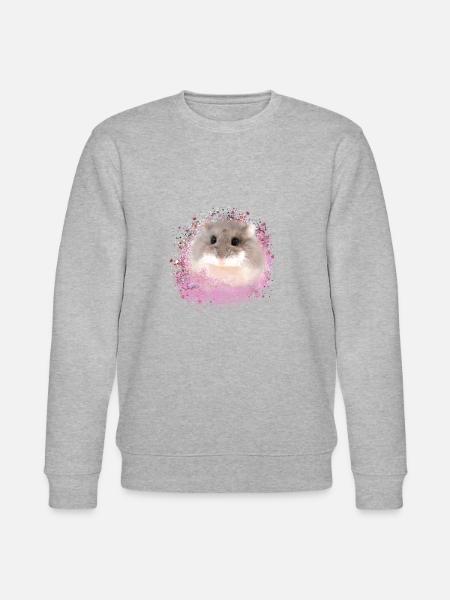dwarf hamster,hamster,pink,graffiti,painting - Stanley/Stella CHANGER Unisex Organic Sweatshirt - heather grey