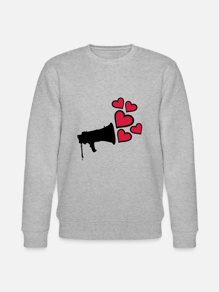 Dear Megafon Heart Design - Stanley/Stella CHANGER Unisex Organic Sweatshirt - heather grey