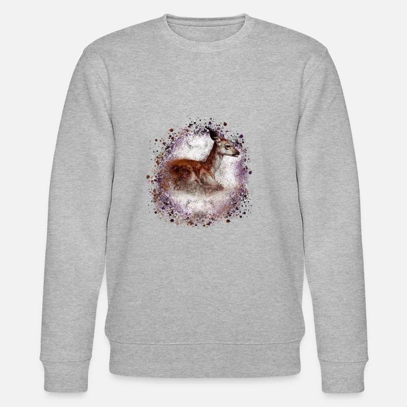 reh ,braun,wild,kitz,graffiti,bambi,rehkitz,fohlen - Stanley/Stella Unisex Bio-Sweatshirt CHANGER  - Grau meliert