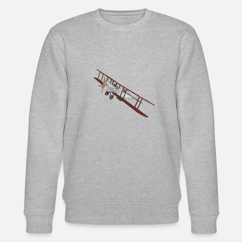 Avion biplan de 1915 - Sweat bio CHANGER Stanley/Stella Unisexe - gris chiné