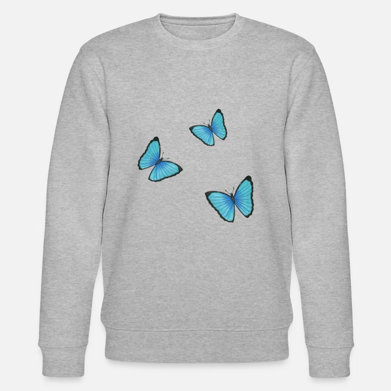 blaue Schmetterlinge - Stanley/Stella Unisex Bio-Sweatshirt CHANGER  - Grau meliert