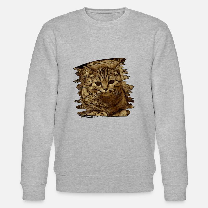 Katzengesicht5 - Stanley/Stella Unisex Bio-Sweatshirt CHANGER  - Grau meliert