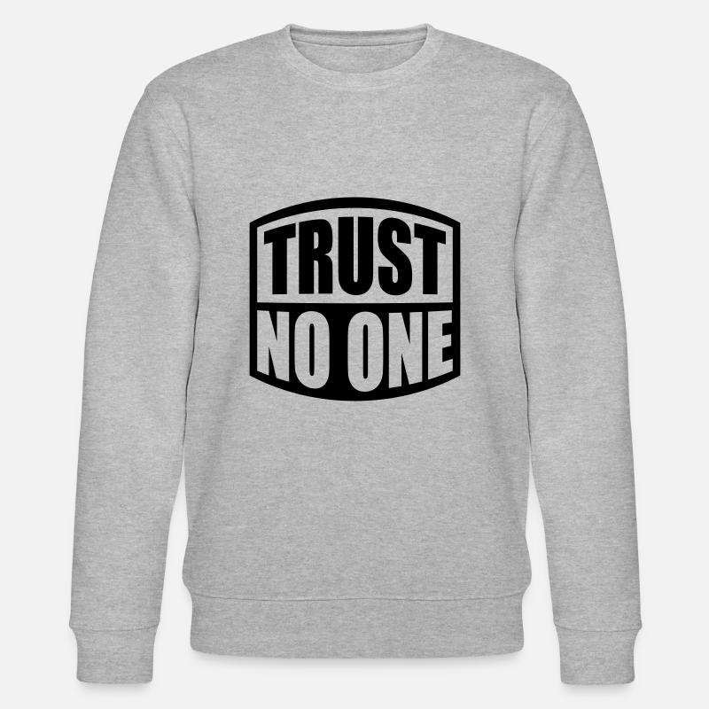 trust no one Zitat - Stanley/Stella Unisex Bio-Sweatshirt CHANGER  - Grau meliert