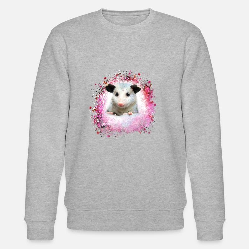 Opossum,mouse,rodent,graffiti - Stanley/Stella CHANGER Unisex Organic Sweatshirt - heather grey