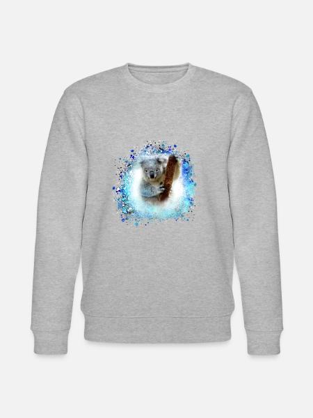 koala ,blau,graffiti,malerei,koalabär, brush - Stanley/Stella Unisex Bio-Sweatshirt CHANGER  - Grau meliert