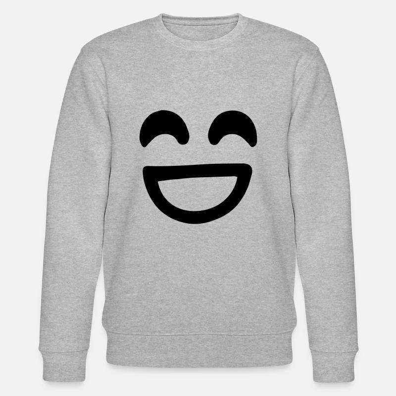Smile Face Vector - Stanley/Stella CHANGER Unisex Organic Sweatshirt - heather grey