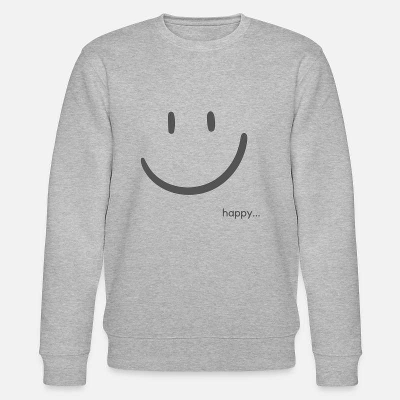Happy.... - Stanley/Stella Unisex Bio-Sweatshirt CHANGER  - Grau meliert