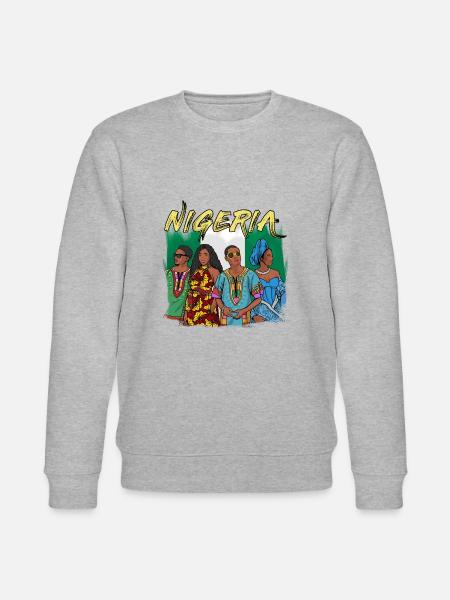 Nigeria Nigeriaanse Vlag Pride I Gift - Stanley/Stella Uniseks bio-sweatshirt CHANGER  - grijs gemêleerd