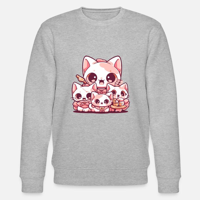 Mutterkatze und ihre Kätzchen - Stanley/Stella Unisex Bio-Sweatshirt CHANGER  - Grau meliert