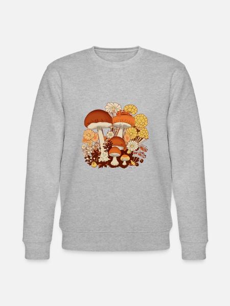 Fleurs et champignons n°5 - Sweat bio CHANGER Stanley/Stella Unisexe - gris chiné
