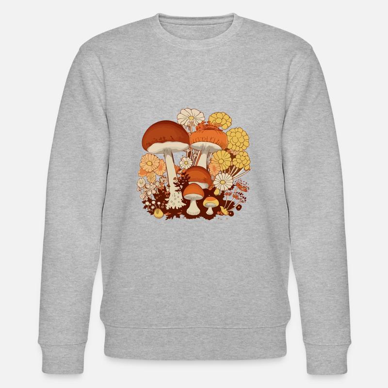 Fleurs et champignons n°5 - Sweat bio CHANGER Stanley/Stella Unisexe - gris chiné