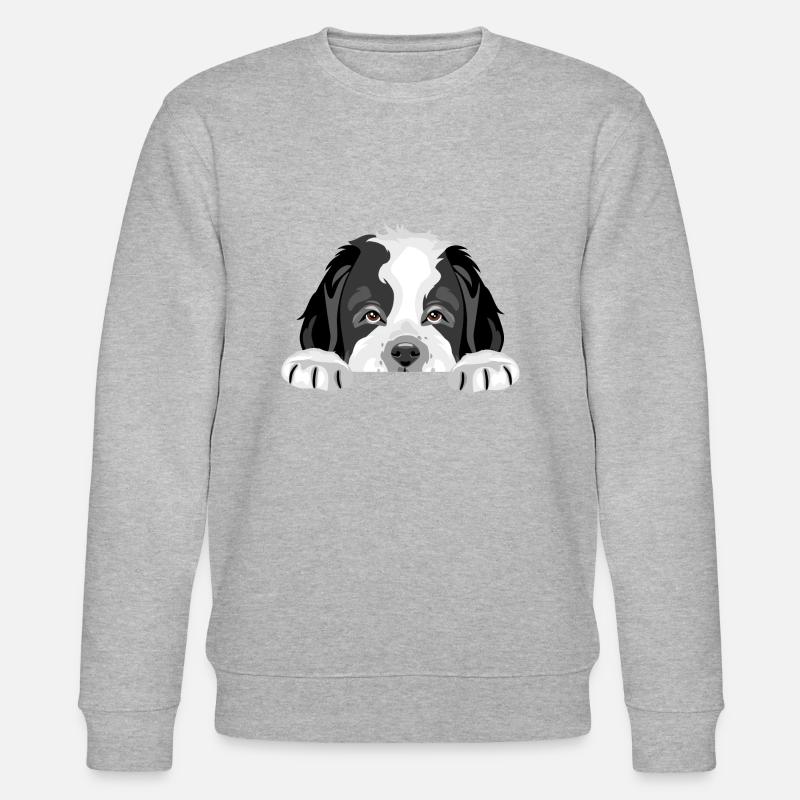 Peeping Saint Bernard chiot chien - Sweat bio CHANGER Stanley/Stella Unisexe - gris chiné