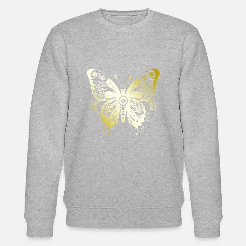Papillon Mandala or - Sweat bio CHANGER Stanley/Stella Unisexe - gris chiné