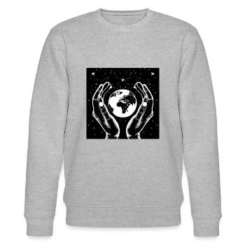 PROTECT x OUR x PLANET 2 - Stanley/Stella Unisex Bio-Sweatshirt CHANGER  - Grau meliert - Vorne - Nik (191cm) & Marisol (170cm)