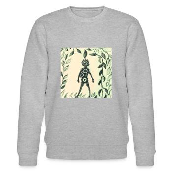 POWERED x BY x PLANTS 2 - Stanley/Stella Unisex Bio-Sweatshirt CHANGER  - Grau meliert - Vorne - Nik (191cm) & Marisol (170cm)
